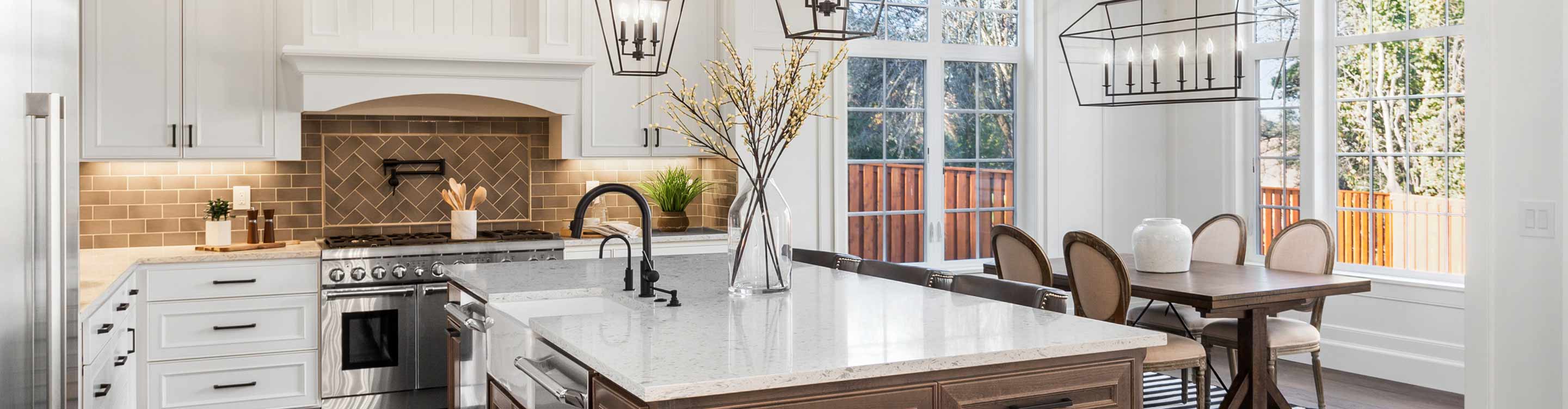 tile backsplash in a kitchen